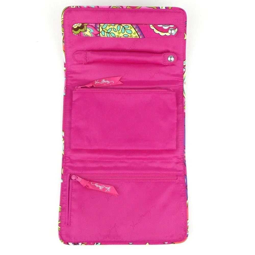 Vera Bradley Pink Swirls All Wrapped Up Jewelry Organizer